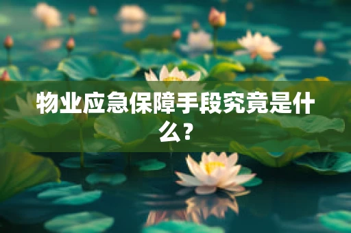 物业应急保障手段究竟是什么？