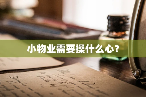 小物业需要操什么心？