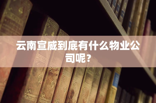 云南宣威到底有什么物业公司呢？