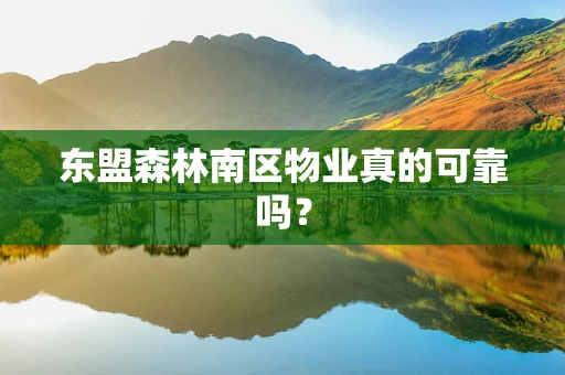 东盟森林南区物业真的可靠吗？