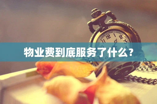 物业费到底服务了什么？