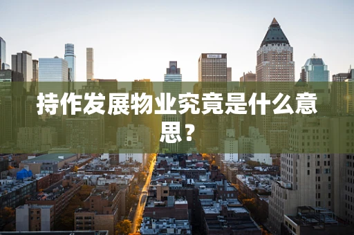 持作发展物业究竟是什么意思？