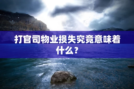 打官司物业损失究竟意味着什么？