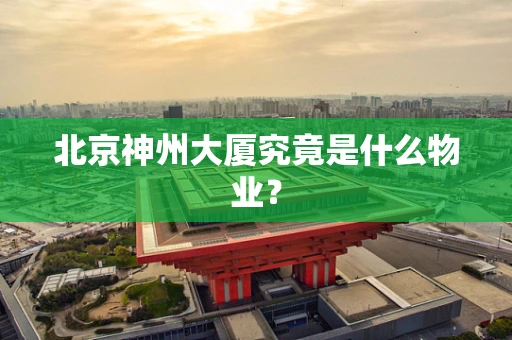北京神州大厦究竟是什么物业？