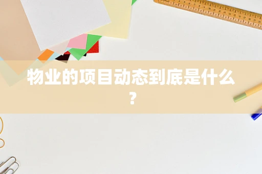 物业的项目动态到底是什么？