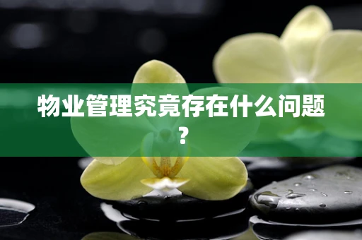 物业管理究竟存在什么问题？