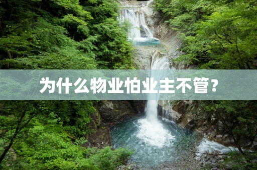 为什么物业怕业主不管？