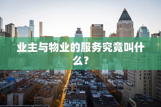 业主与物业的服务究竟叫什么？