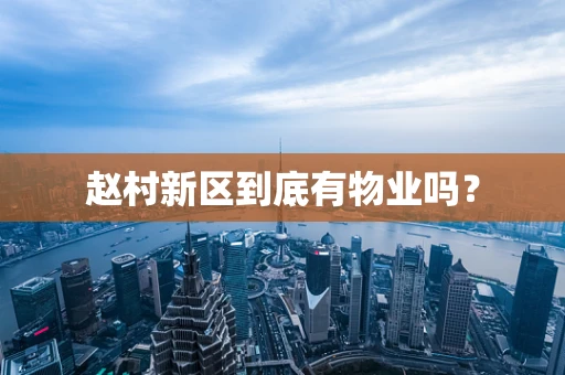 赵村新区到底有物业吗？