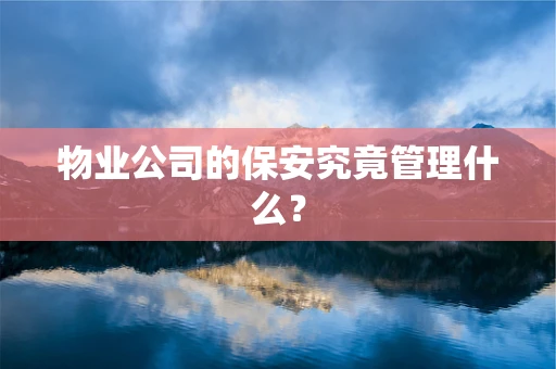 物业公司的保安究竟管理什么？
