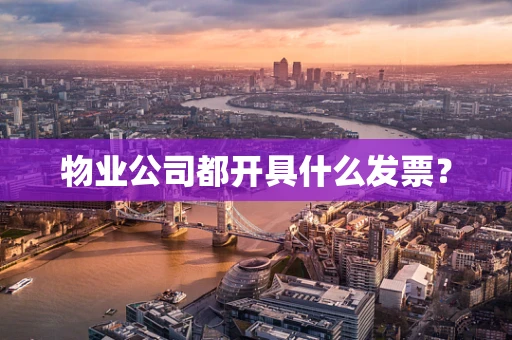 物业公司都开具什么发票？