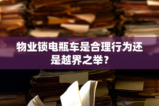 物业锁电瓶车是合理行为还是越界之举？