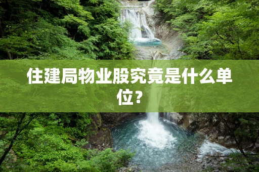 住建局物业股究竟是什么单位？